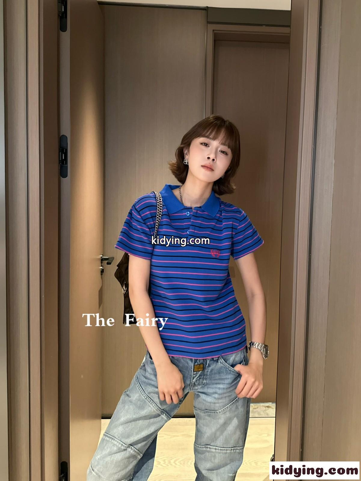 ユニセックス ローレル コットン ピケ ポロシャツ バレンシアガ Tシャツ コピー ブルー-0