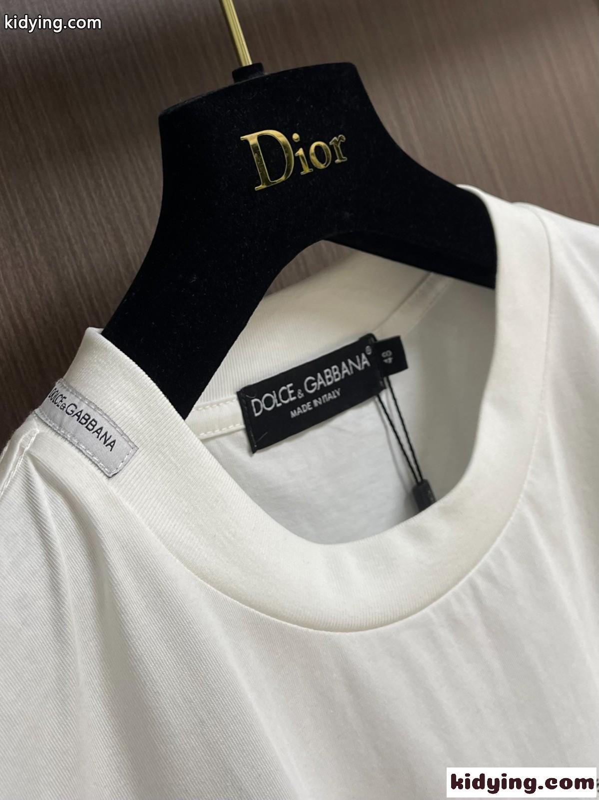 おしゃれ シンプル ドルチェ&ガッバーナ Tシャツ コピー ロゴ入り 半袖Tシャツ コットン-3
