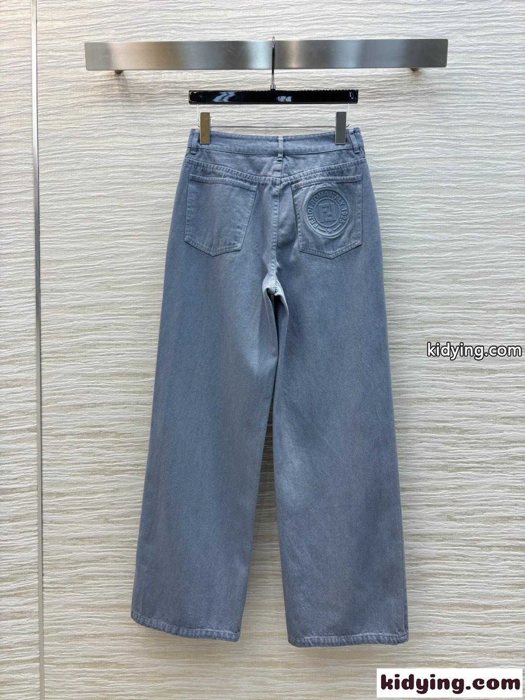 爽やか ストレート デニムパンツ フェンディ ジーンズ コピー レディース-4