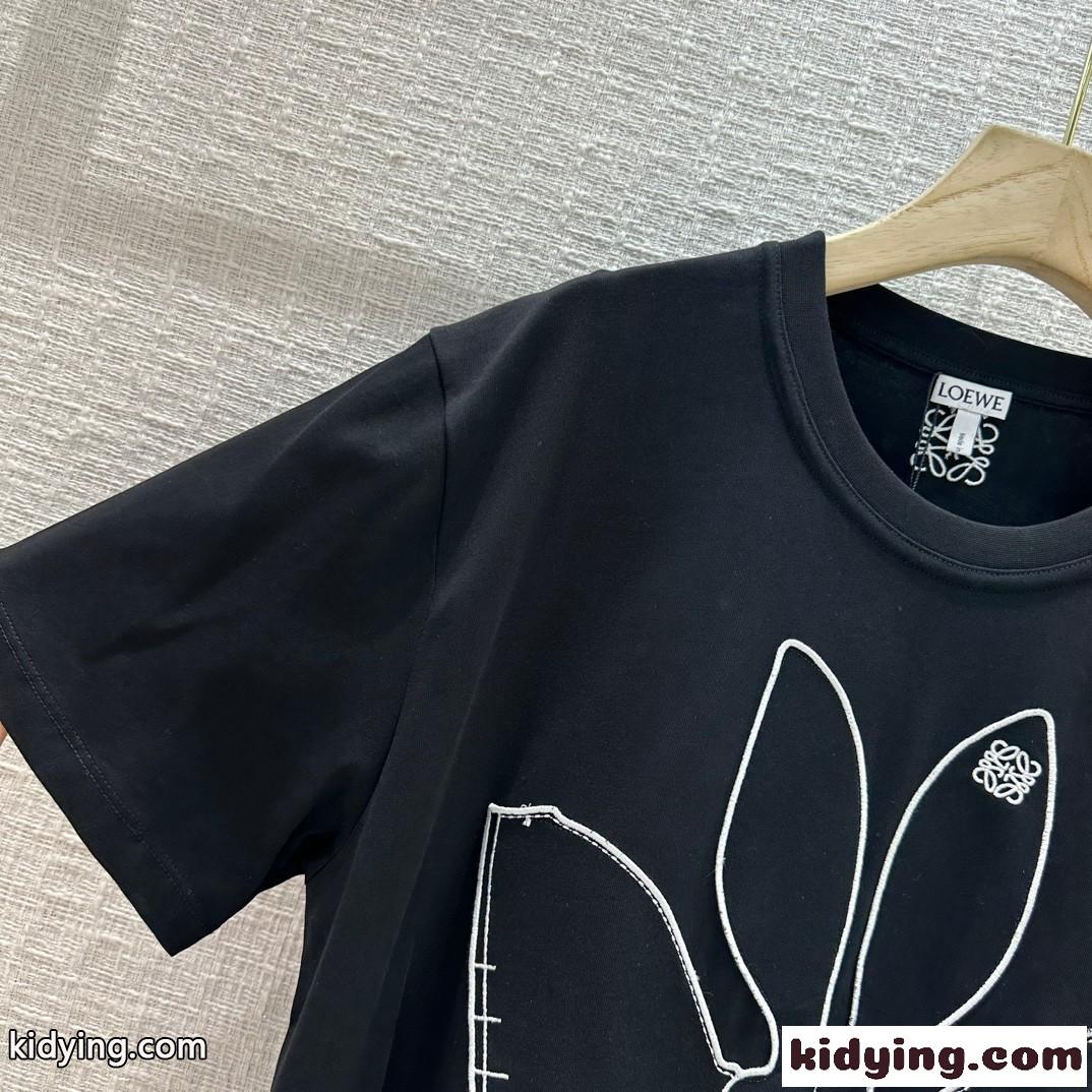 新作～可愛い バニー 半袖Tシャツ コットン ロエベ Tシャツ コピー ユニセックス-3