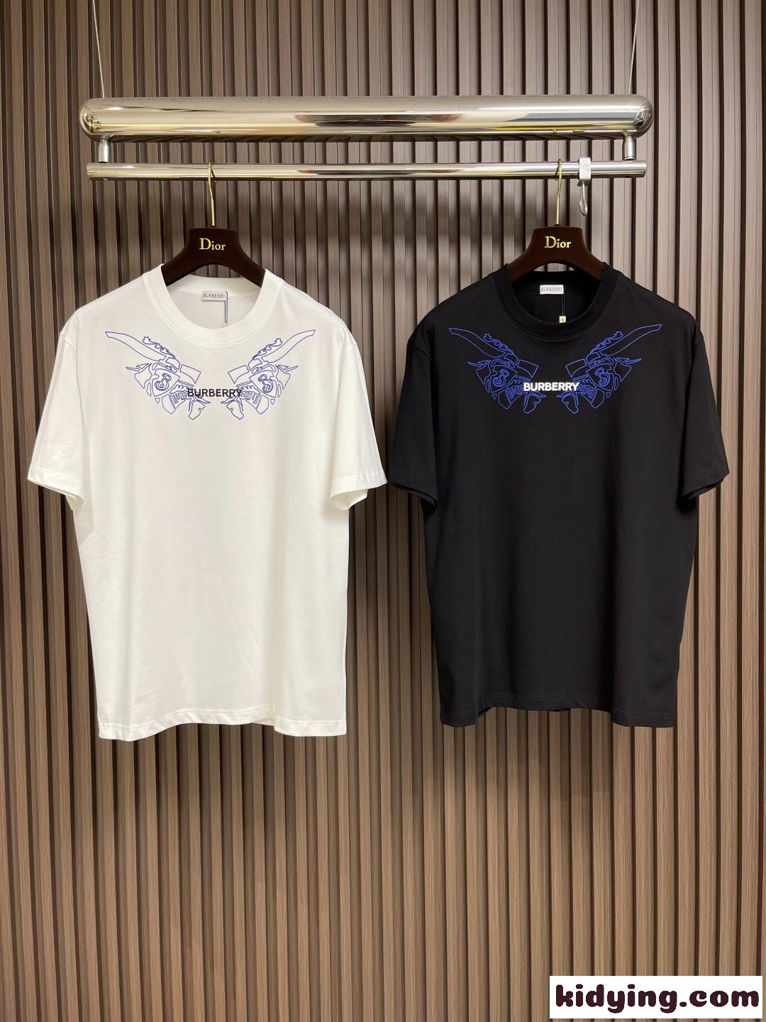 シンプル ロゴプリント クルーネック 半袖Tシャツ バーバリー Tシャツ コピー-2