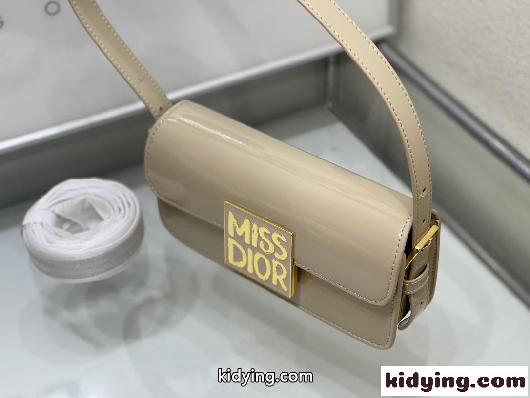 パテントレザー Miss Dior フラップバッグ クリスチャン・ディオール バッグ コピー ベージュ-0