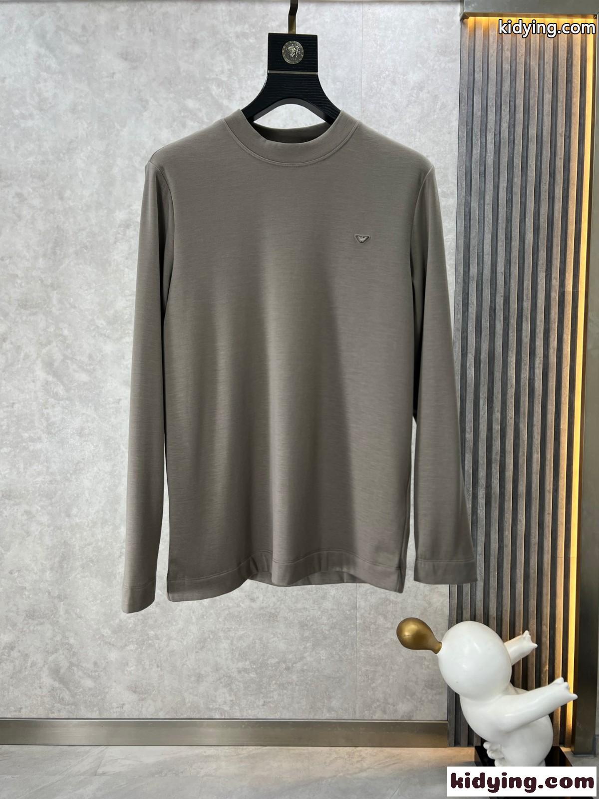 アルマーニ Tシャツ コピー シンプル 合わせやすい クルーネック 長袖Tシャツ-0