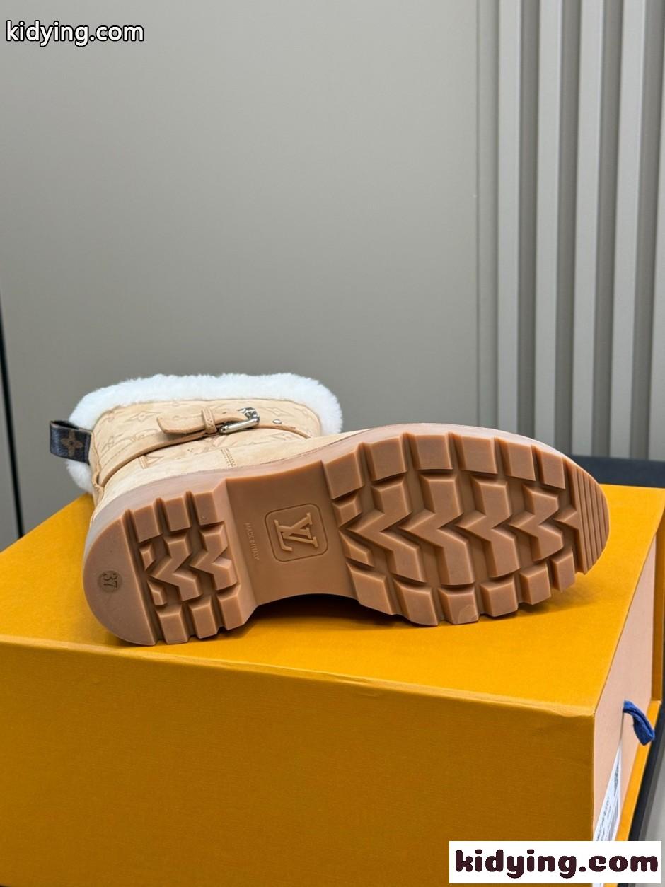 LV SKI テリトリー アンクルブーツ ルイ・ヴィトン ブーツ スーパーコピー N級品 ベージュ-3