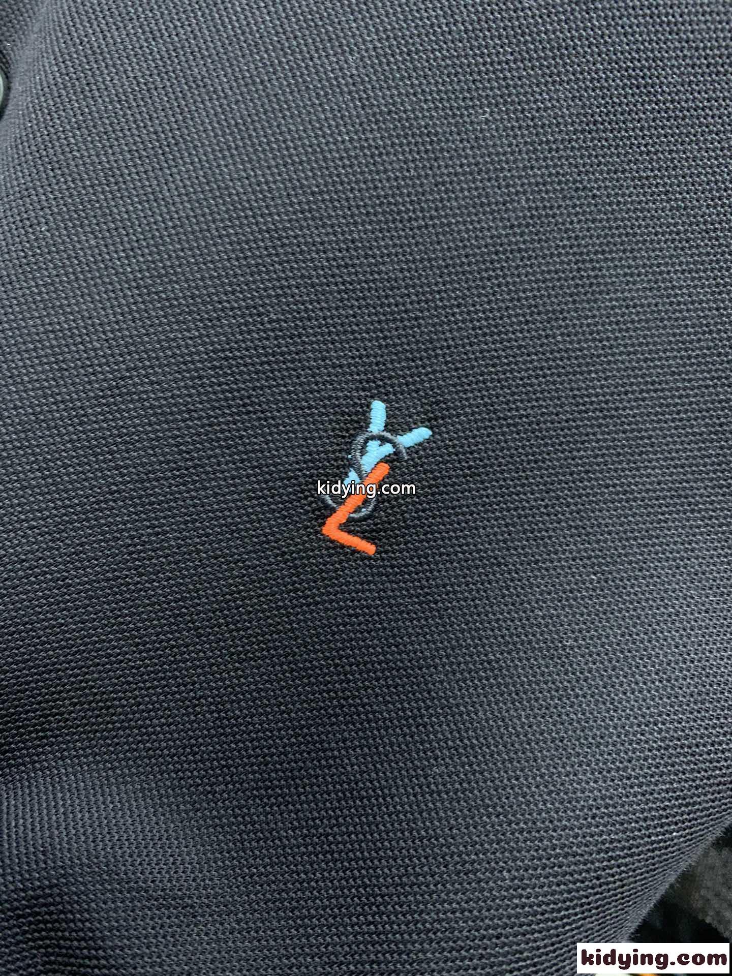 上品 ロゴ 刺繍 コットンピケ イヴ・サンローラン Tシャツ コピー 半袖 ポロシャツ ブラック-3