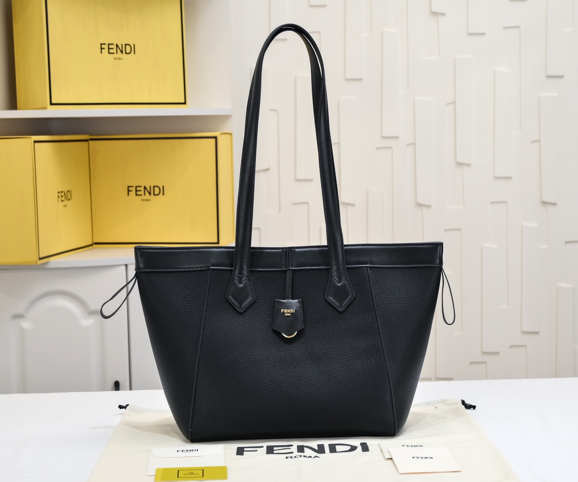 Fendi Origami ミディアム ブラックレザー 変形バッグ フェンディ バッグ コピー-2