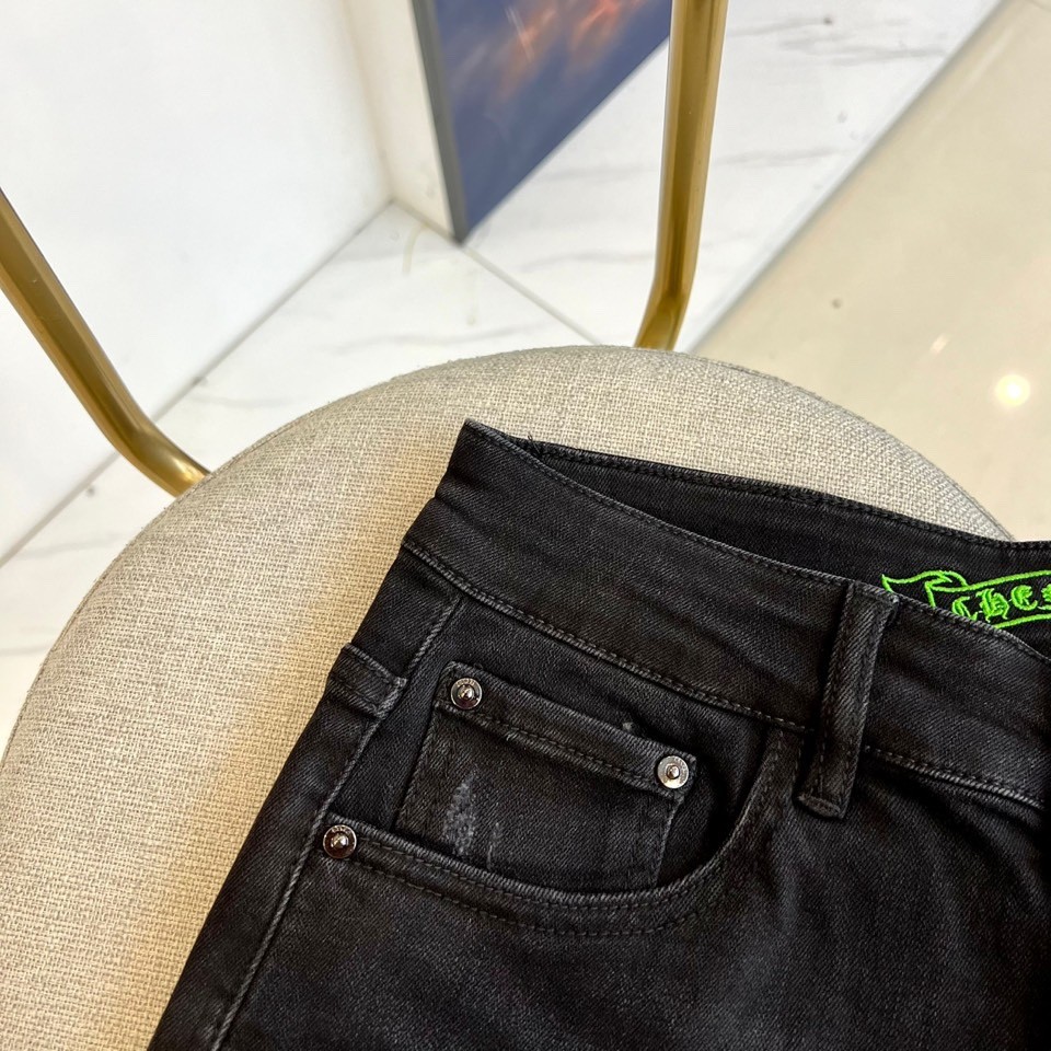 クロムハーツ ジーンズ 偽物 メンズ 合わせやすい ストレッチ デニムパンツ-3