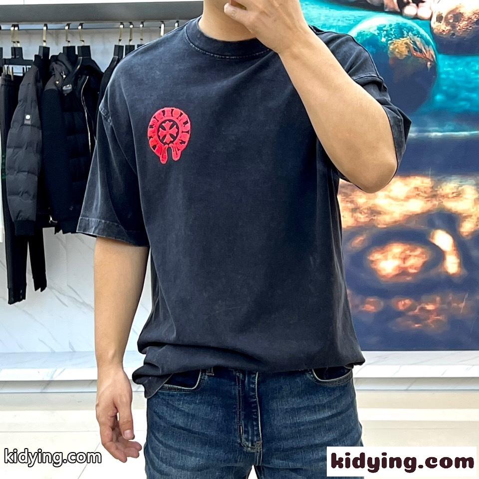 クロムハーツ Tシャツ 偽物 カジュアル クルーネック ストリート 半袖Tシャツ-0