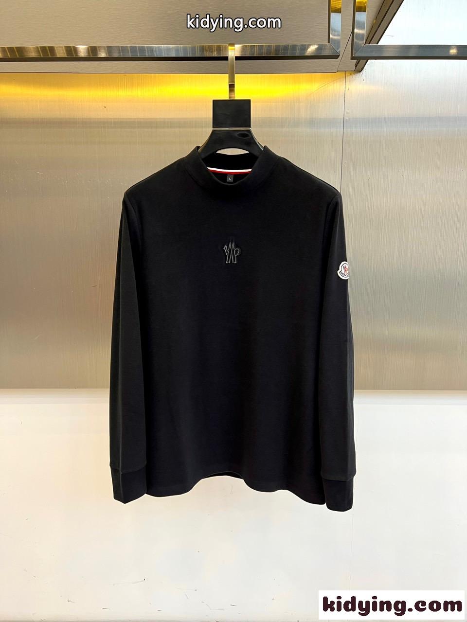 シンプル 上品 合わせやすい 長袖Tシャツ モンクレール Tシャツ 偽物 ブラック-0