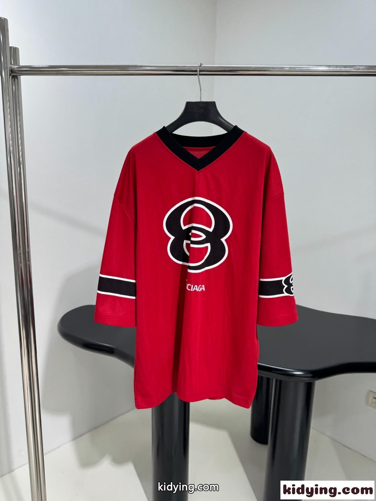 カジュアル Vネック オーバーサイズ 半袖Tシャツ バレンシアガ Tシャツ コピー ユニセックス-0