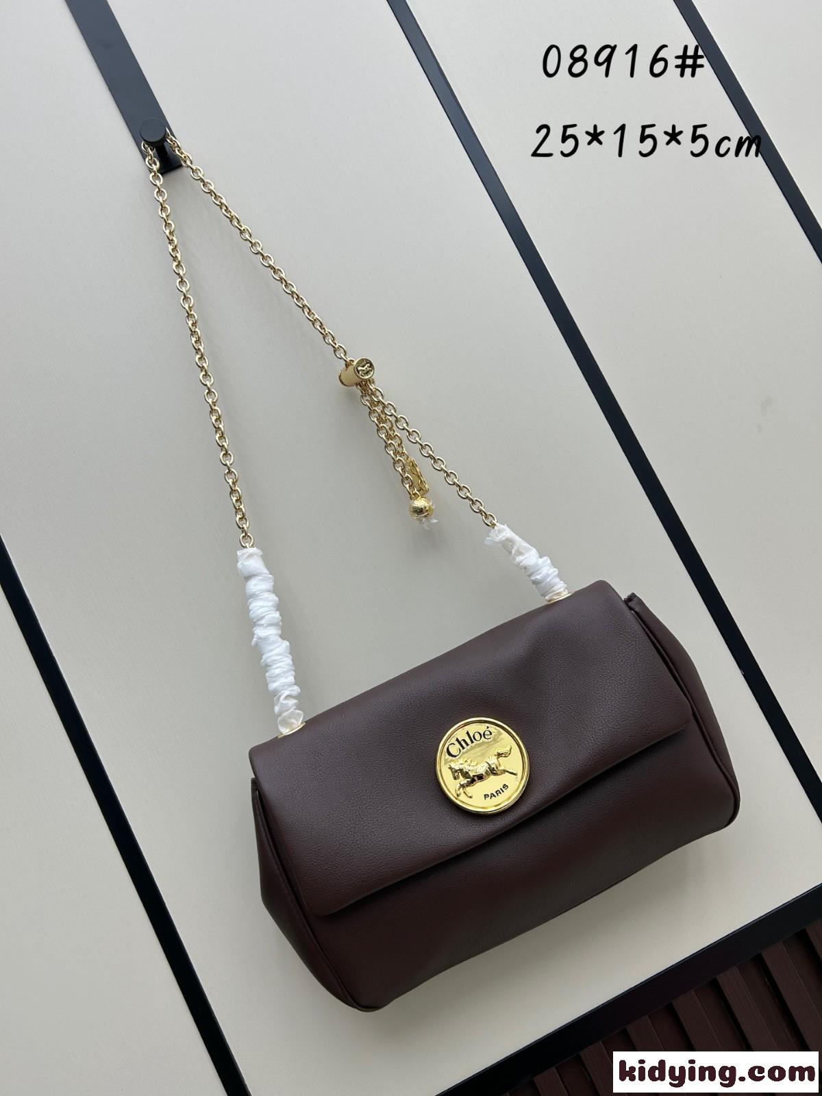 クロエ バッグ スーパーコピー グレインレザー Chloé Heritage ショルダーバッグ コーヒー-2