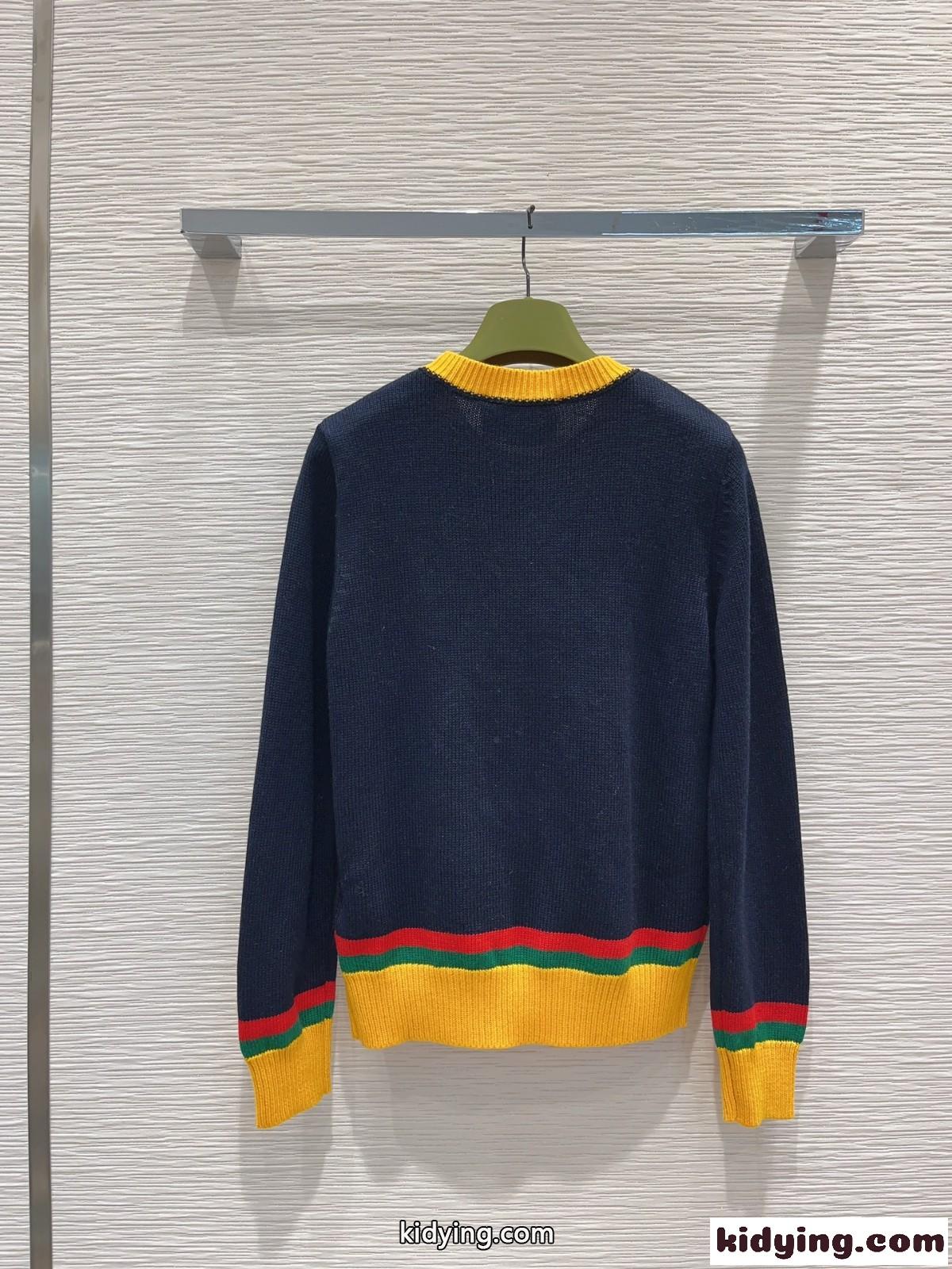 グッチ セーター 偽物 長袖 ロゴ おしゃれ 合わせやすい クルーネック-3