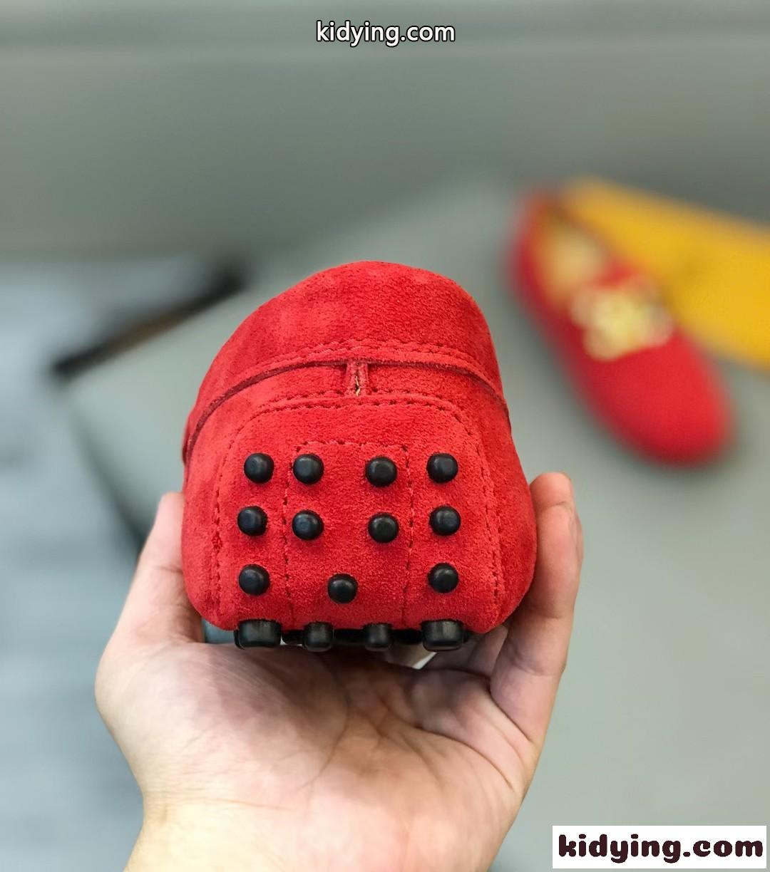 トッズ シューズ コピー シティ ゴンミーニ スエード ドライビングシューズ レッド-3