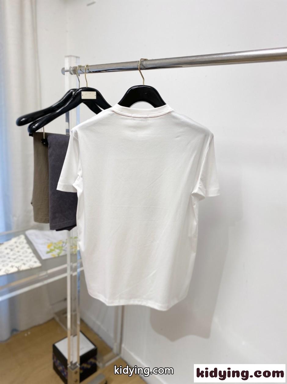 カジュアル ホース レザーパッチ クルーネック エルメス Tシャツ 偽物 ホワイト-4