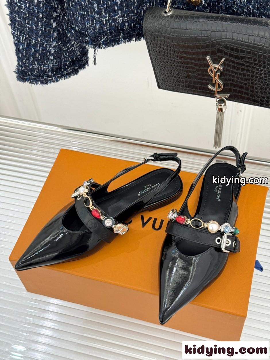 上品 高級感 LV バイブ バレリーナ ルイ・ヴィトン パンプス コピー ブラック-0