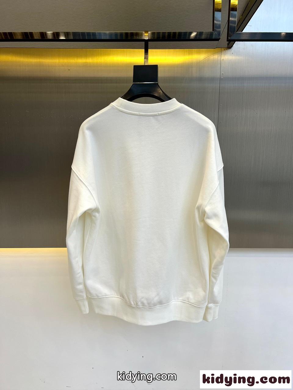 カジュアル フェンディ Tシャツ コピー ロゴ入り クルーネック スウェットシャツ ホワイト-4