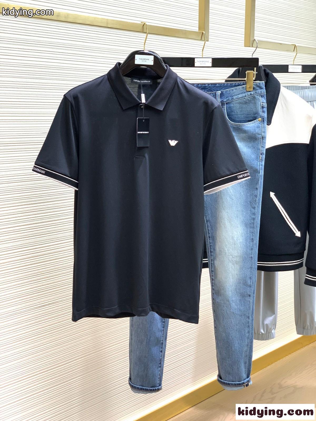 上品 カジュアル ロゴ アルマーニ Tシャツ コピー メンズ 半袖 ポロシャツ-0