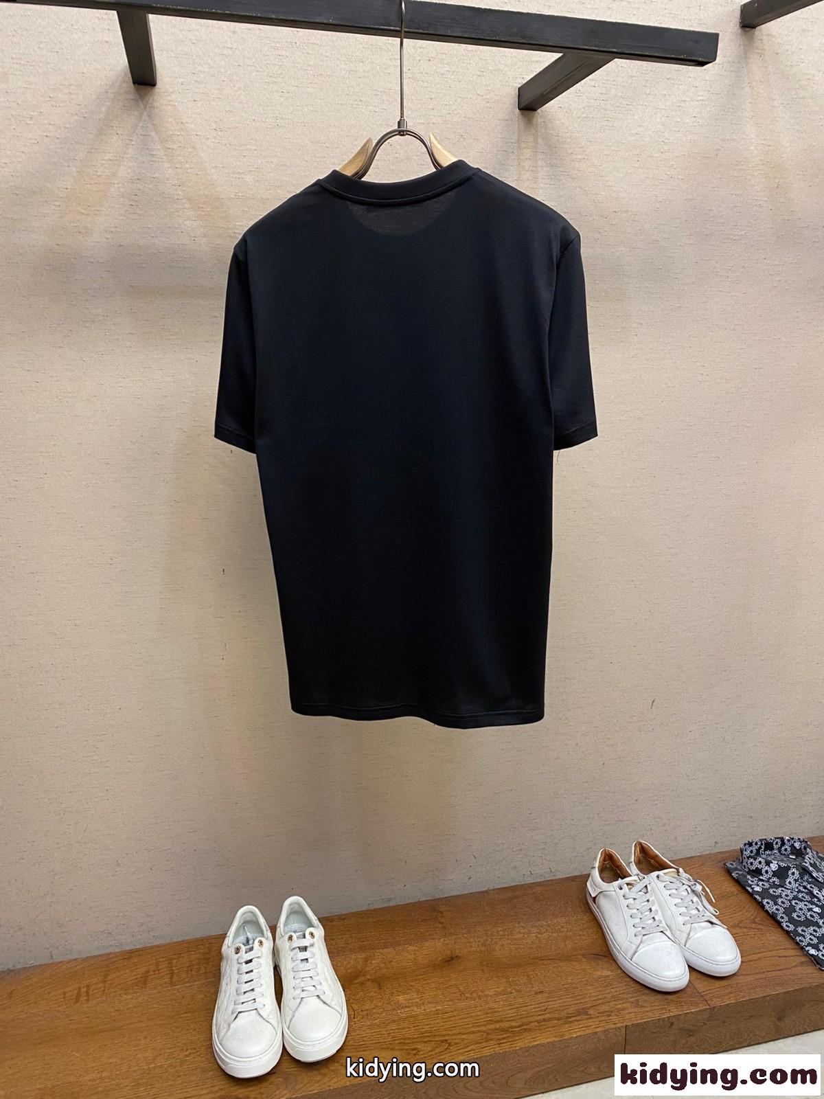 カジュアル ジバンシィ Tシャツ 偽物 プリント クルーネック コットン 半袖Tシャツ ブラック-0