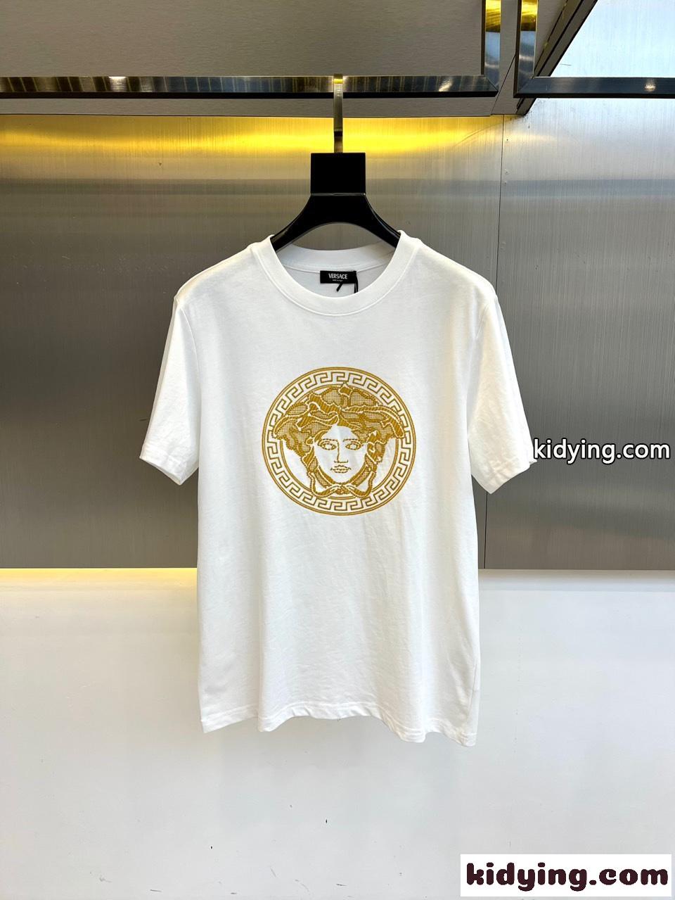 目を引く メデューサ コットン 半袖Tシャツ ヴェルサーチェ Tシャツ 偽物 ホワイト-0