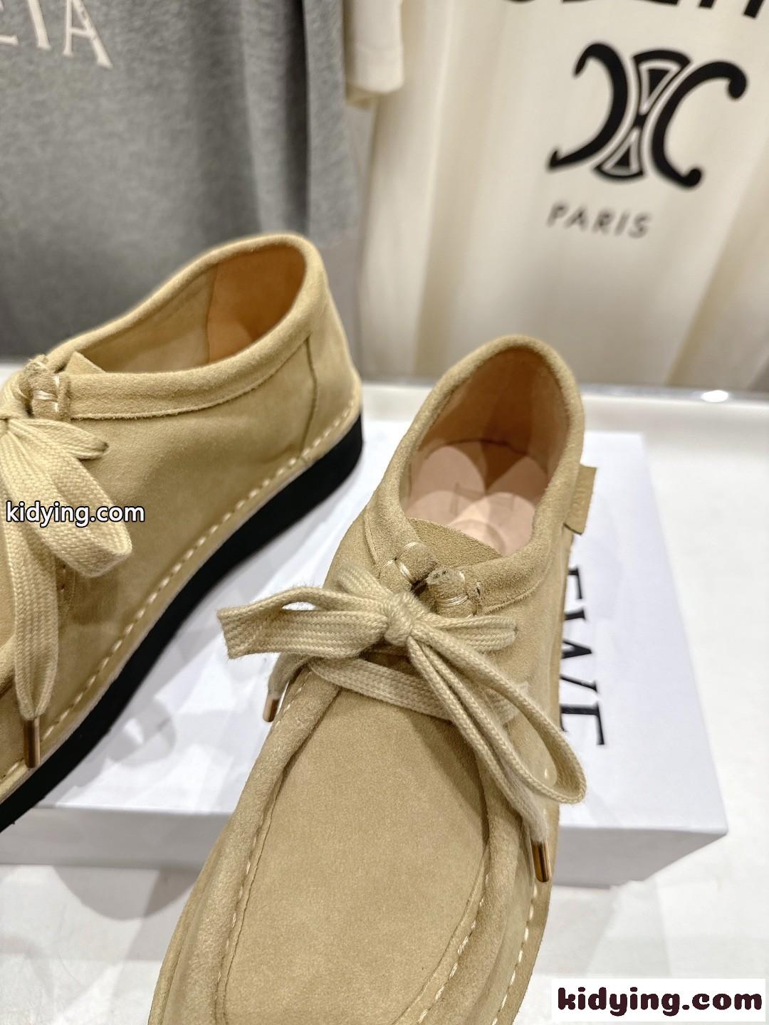 LOEWE 人気 ファロ スエード ボートシューズ ロエベ シューズ スーパーコピー ベージュ-1