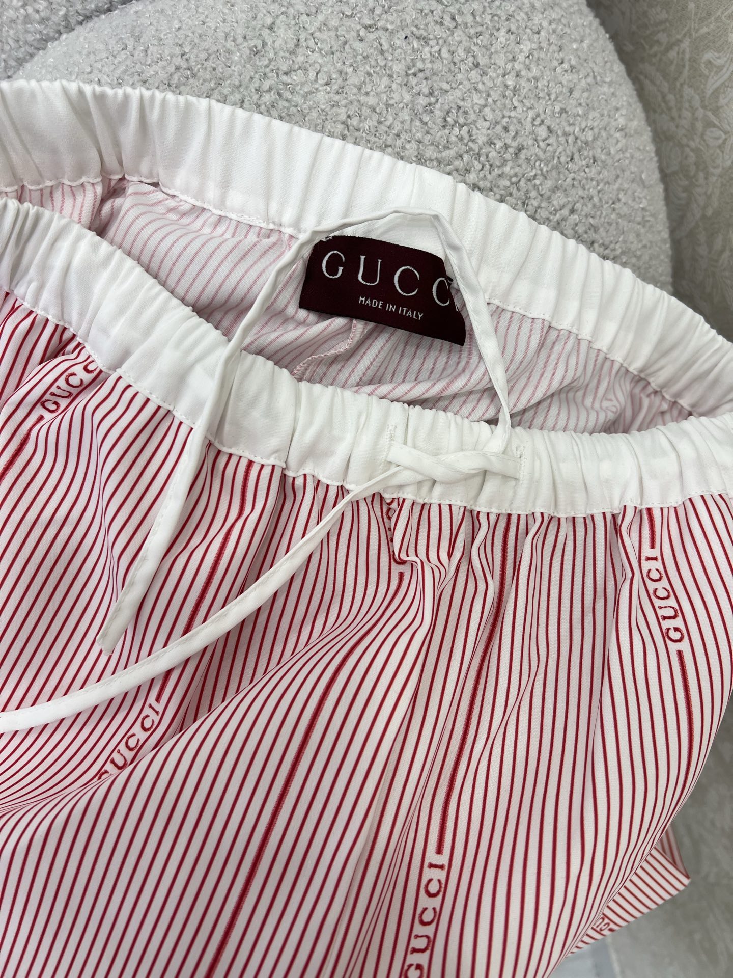 春夏 爽やか ストライプ ドロストパンツ グッチ パンツ コピー ピンク-4