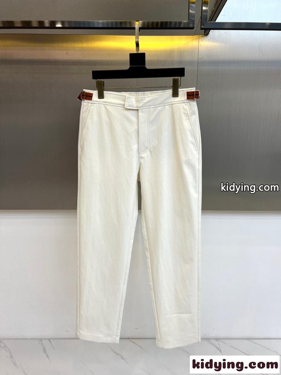 上品 カジュアル テーパードパンツ エルメネジルド・ゼニア スラックス 偽物 ホワイト-0