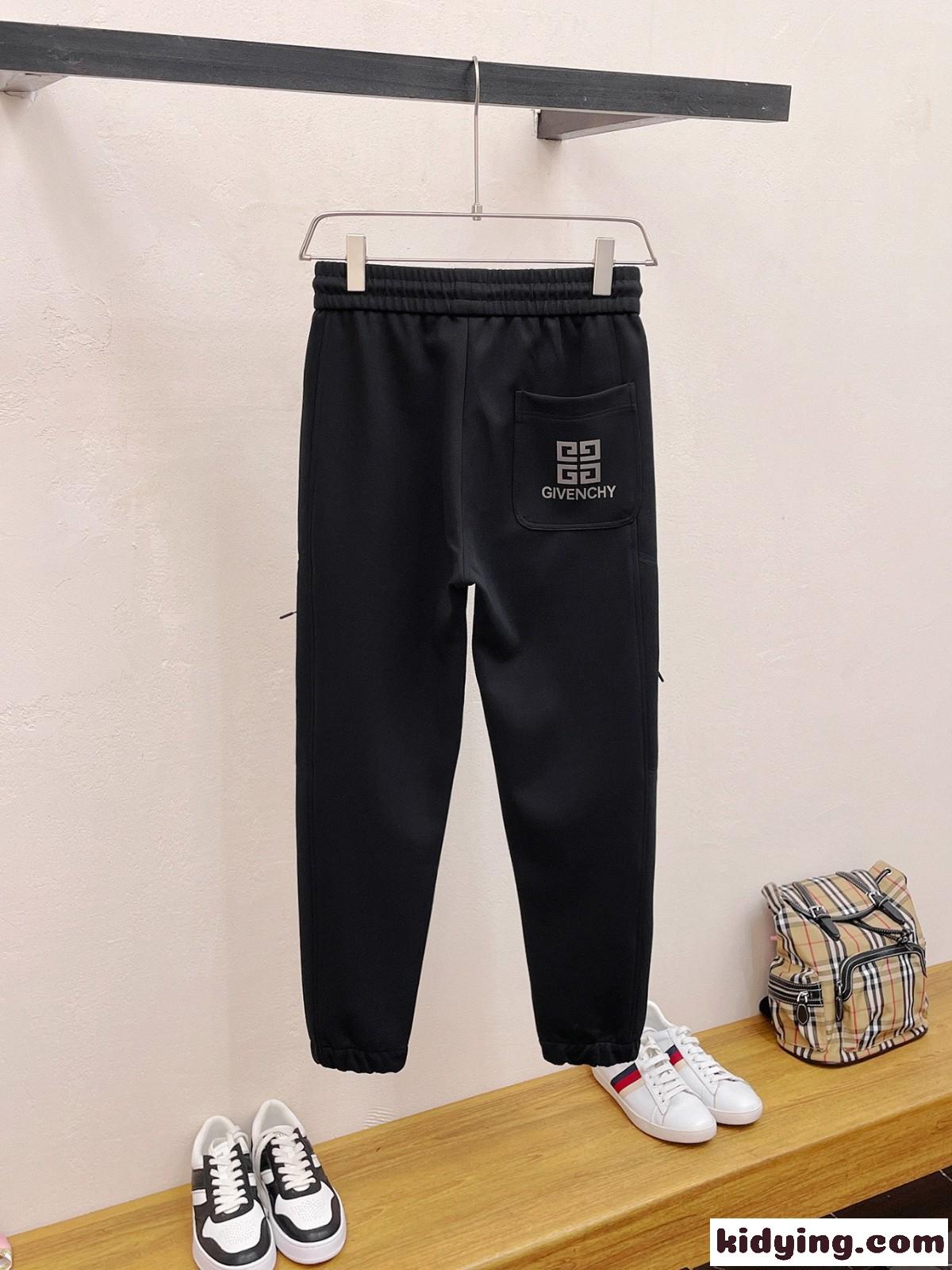 ジバンシィ パンツ 偽物 メンズ ロゴ カジュアルパンツ ブラック-1