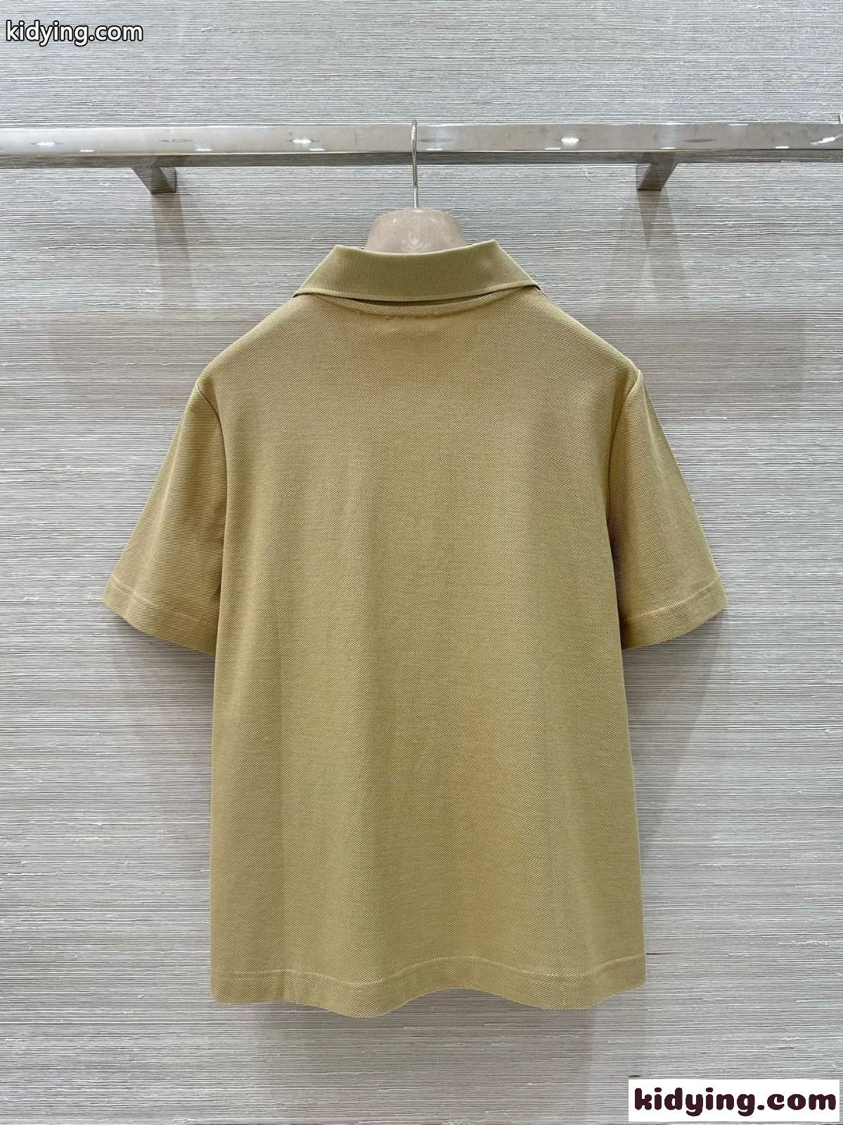 洗練された コットン ポロシャツ バーバリー Tシャツ コピー 半袖 カーキ-4