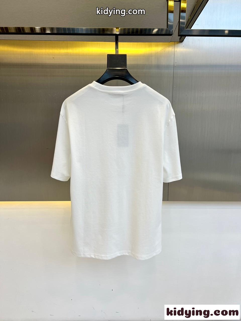 おしゃれ ロゴ クルーネック 半袖Tシャツ アルマーニ Tシャツ 偽物 ホワイト-3
