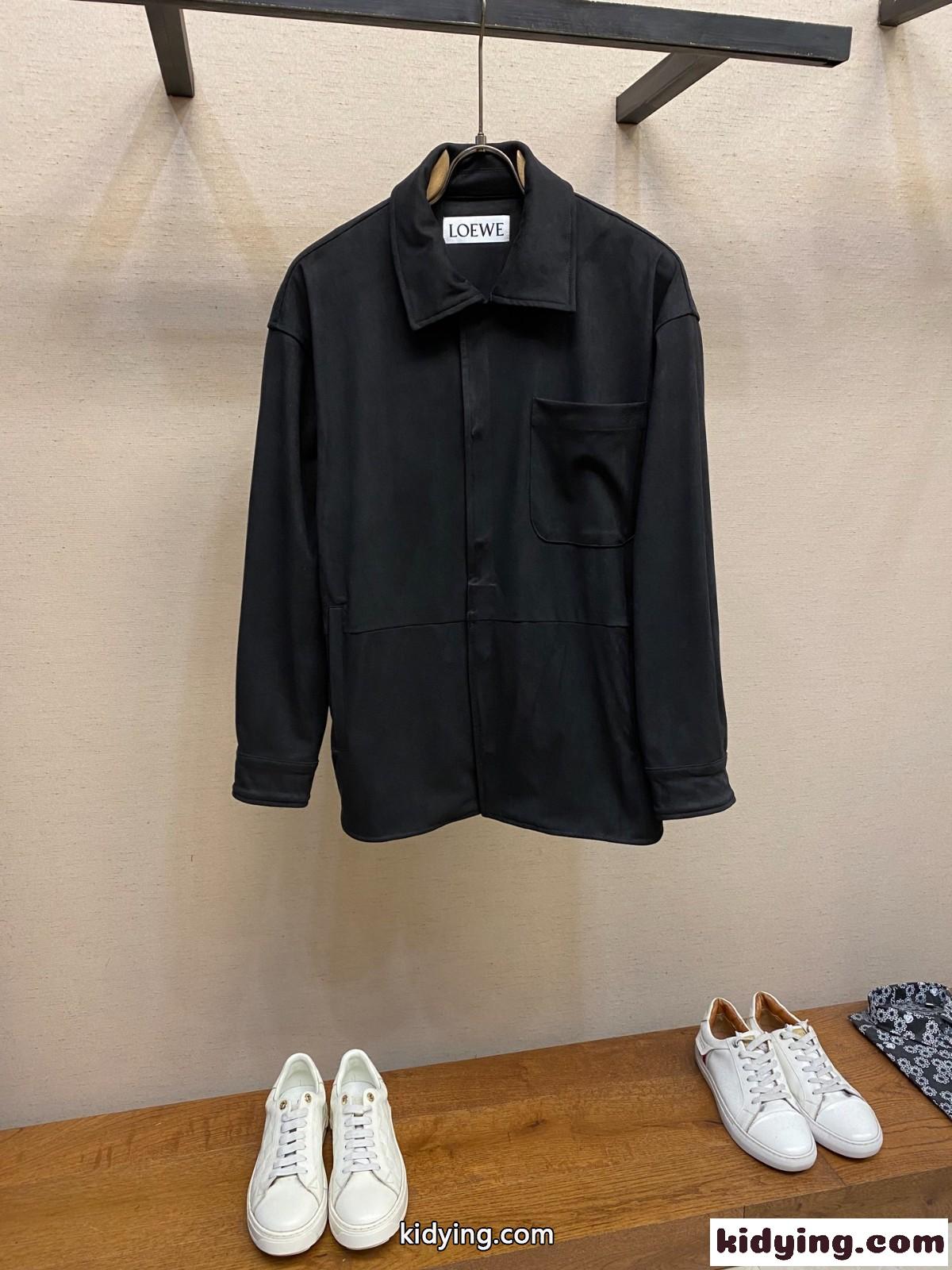 洗練された カジュアル 上品 ロエベ シャツ コピー スエード オーバーシャツ-0
