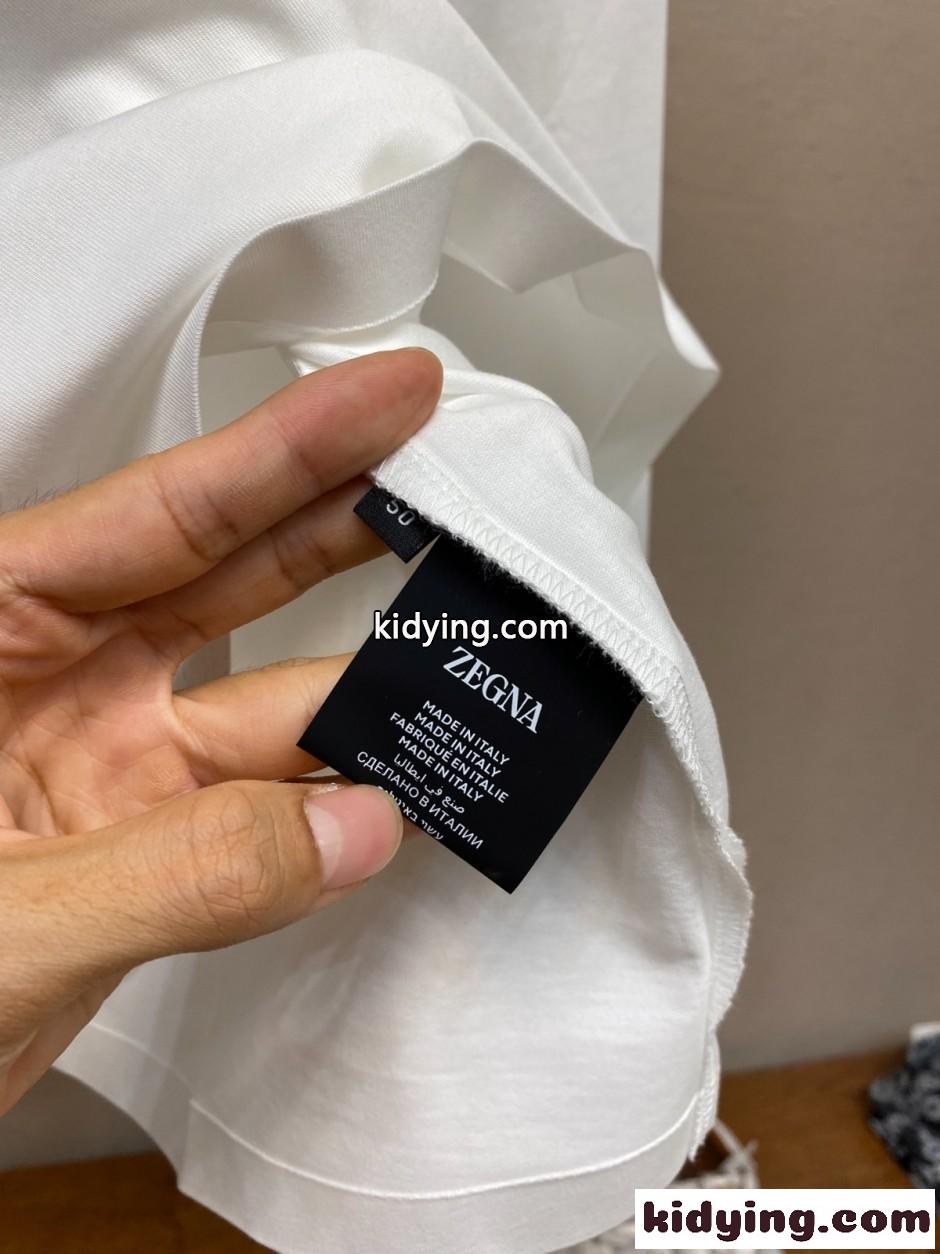 シンプル 合わせやすい コットン 長袖Tシャツ エルメネジルド・ゼニア Tシャツ 偽物 ホワイト-3