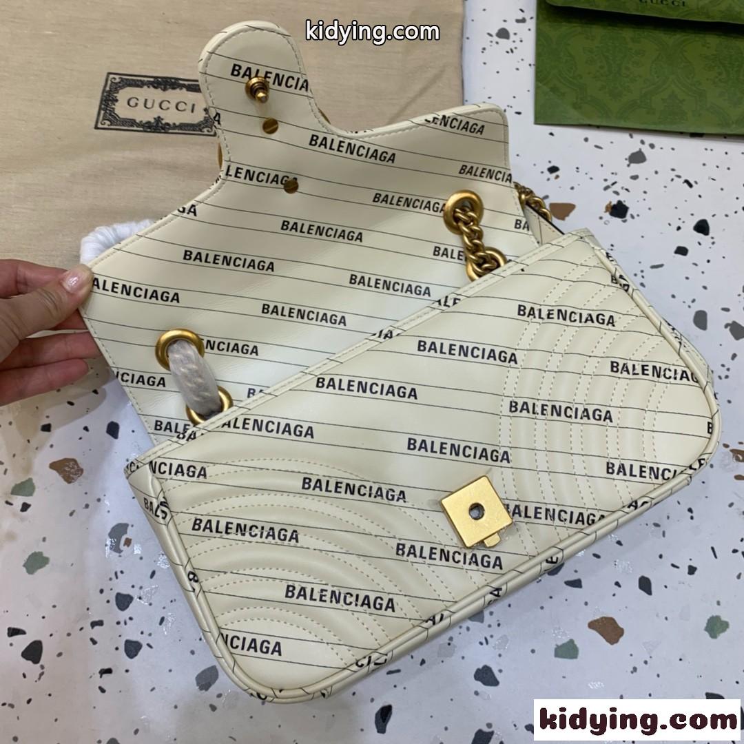 人気 BALENCIAGAxGUCCI おしゃれ グッチ バッグ 人気 コピー レディースショルダーバッグ 斜め掛け チェーン-4