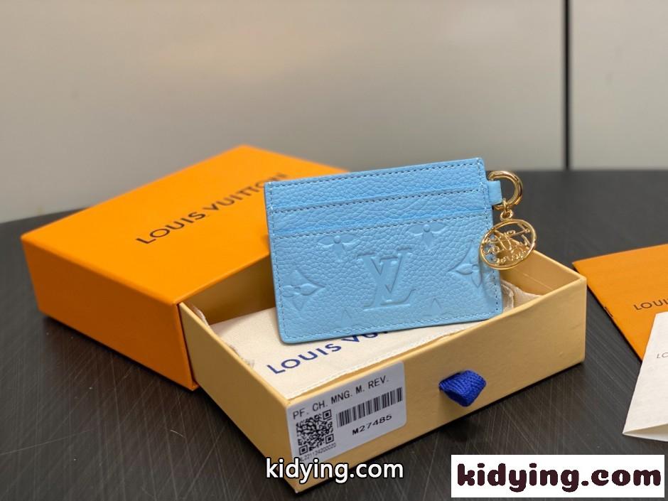 ルイ・ヴィトン 財布 スーパーコピー M27485 カードケース ポルト カルト・LV チャーム ブルー-0