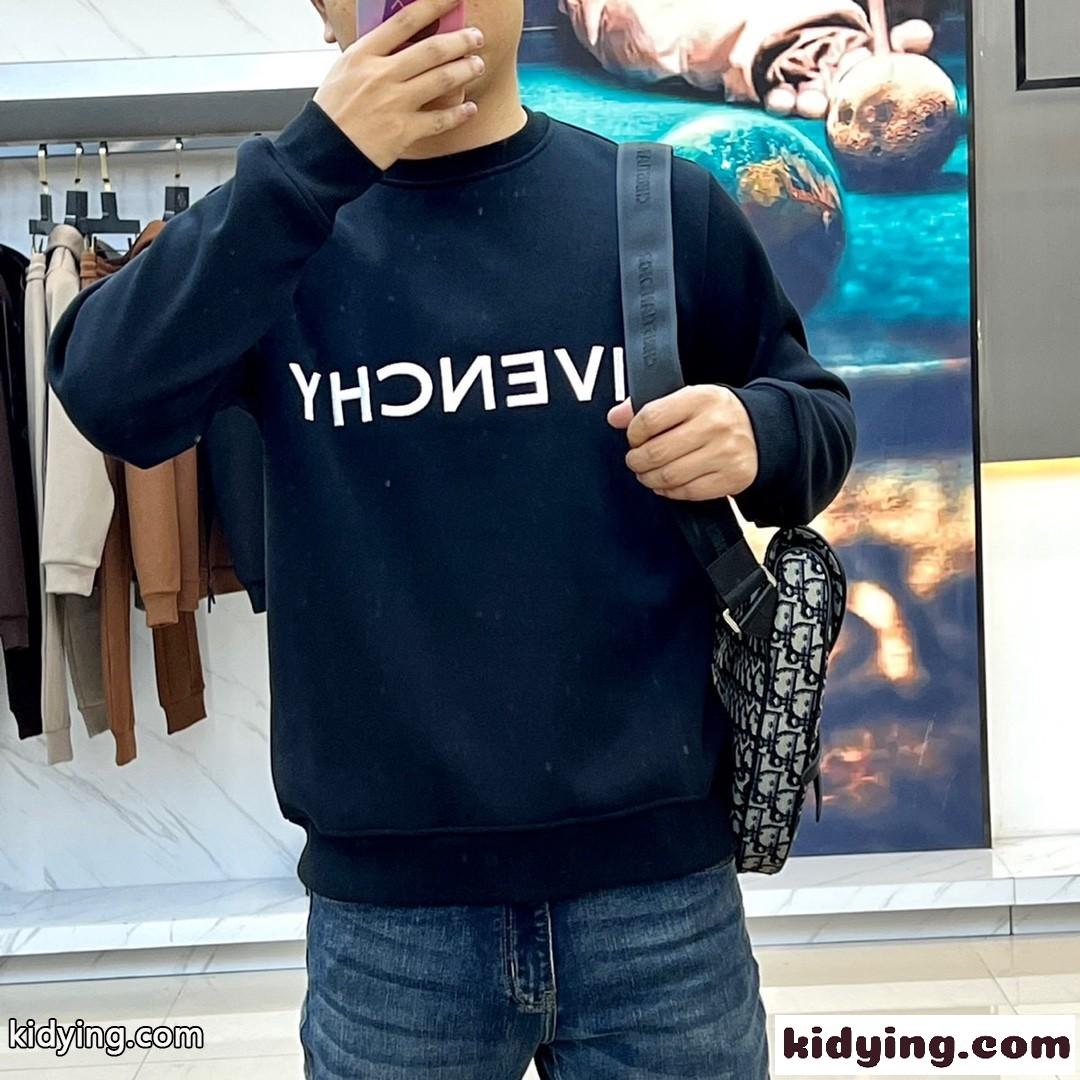 ジバンシィ Tシャツ コピー 秋冬 裏起毛 ロゴ スウェットシャツ 合わせやすい ブラック-2