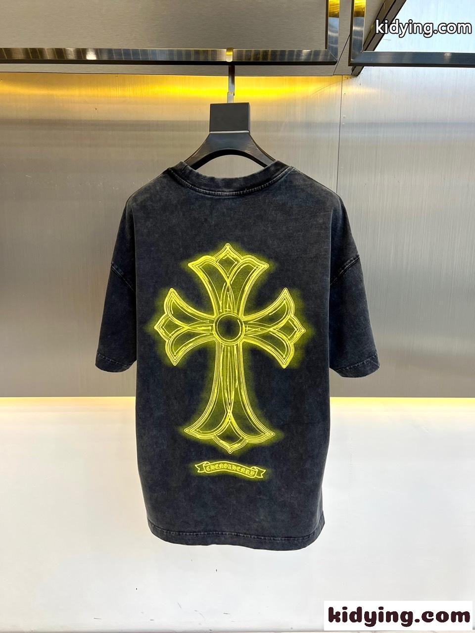 クロムハーツ Tシャツ 偽物 カジュアル クルーネック コットン 半袖Tシャツ-4