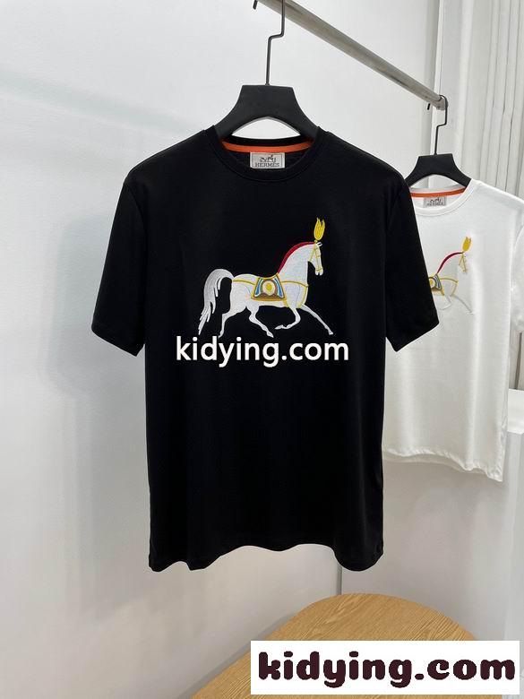 着心地いい クルーネック 春夏 定番 合わせやすい エルメス 半袖tシャツ コピー トップス-0