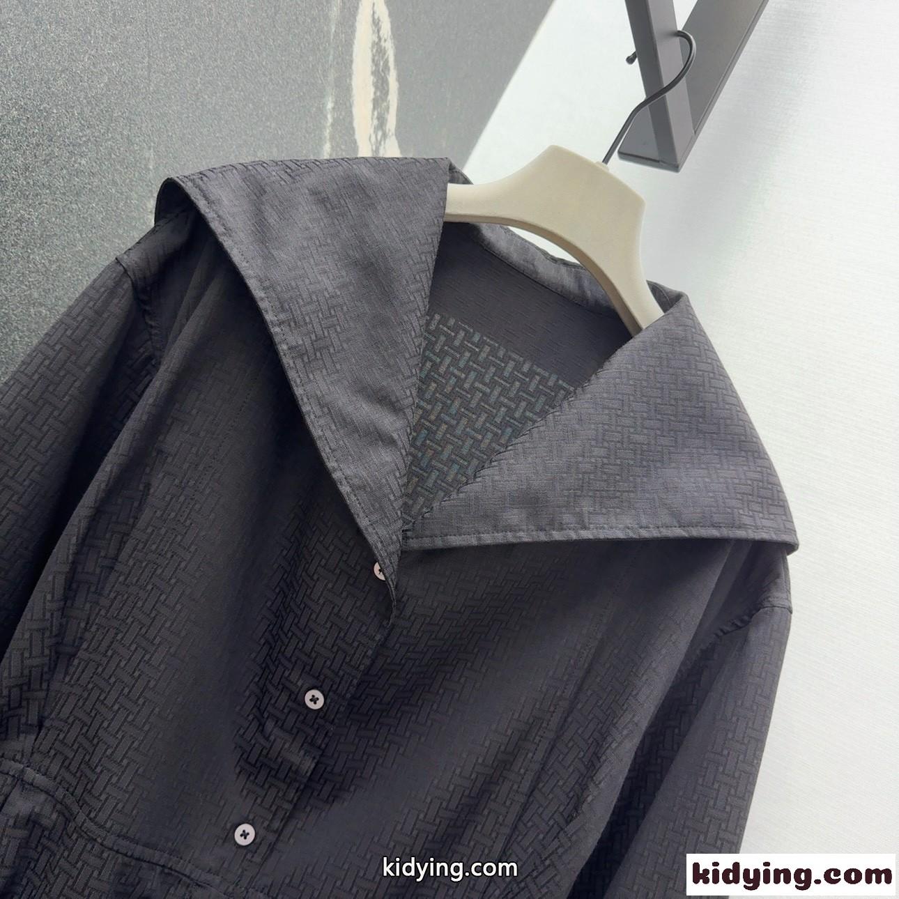 エルメス ワンピース コピー 上品 高級感 ロゴ入り シャツワンピース-1