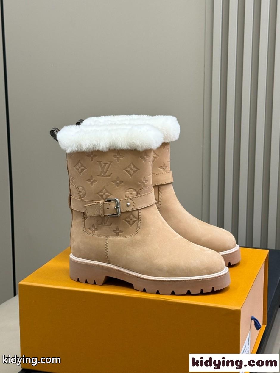LV SKI テリトリー アンクルブーツ ルイ・ヴィトン ブーツ スーパーコピー N級品 ベージュ-1