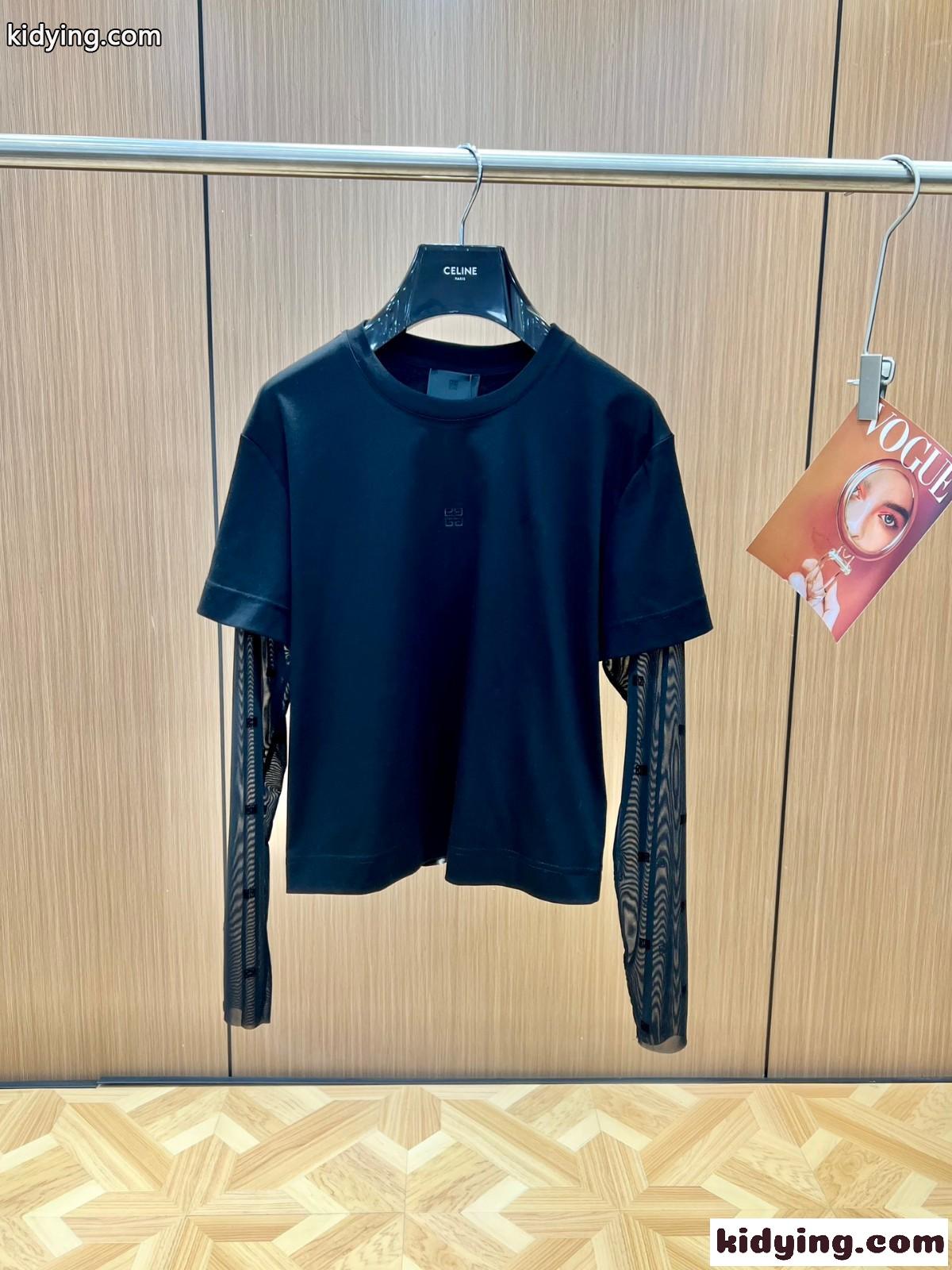 4G クルーネック ロゴ ロングスリーブTシャツ ジバンシィ Tシャツ コピー-1
