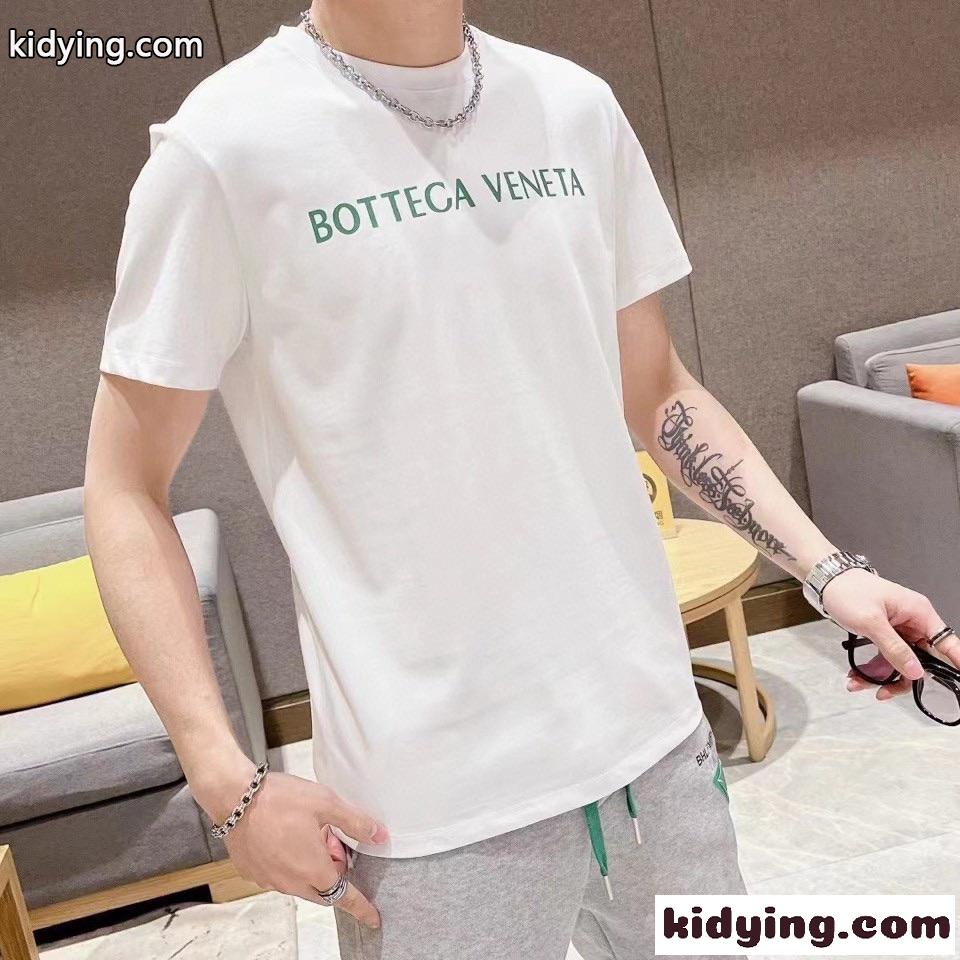ベーシック ロゴ プリント 着心地いい ボッテガヴェネタ tシャツ コピー クルーネック メンズ トップス-0