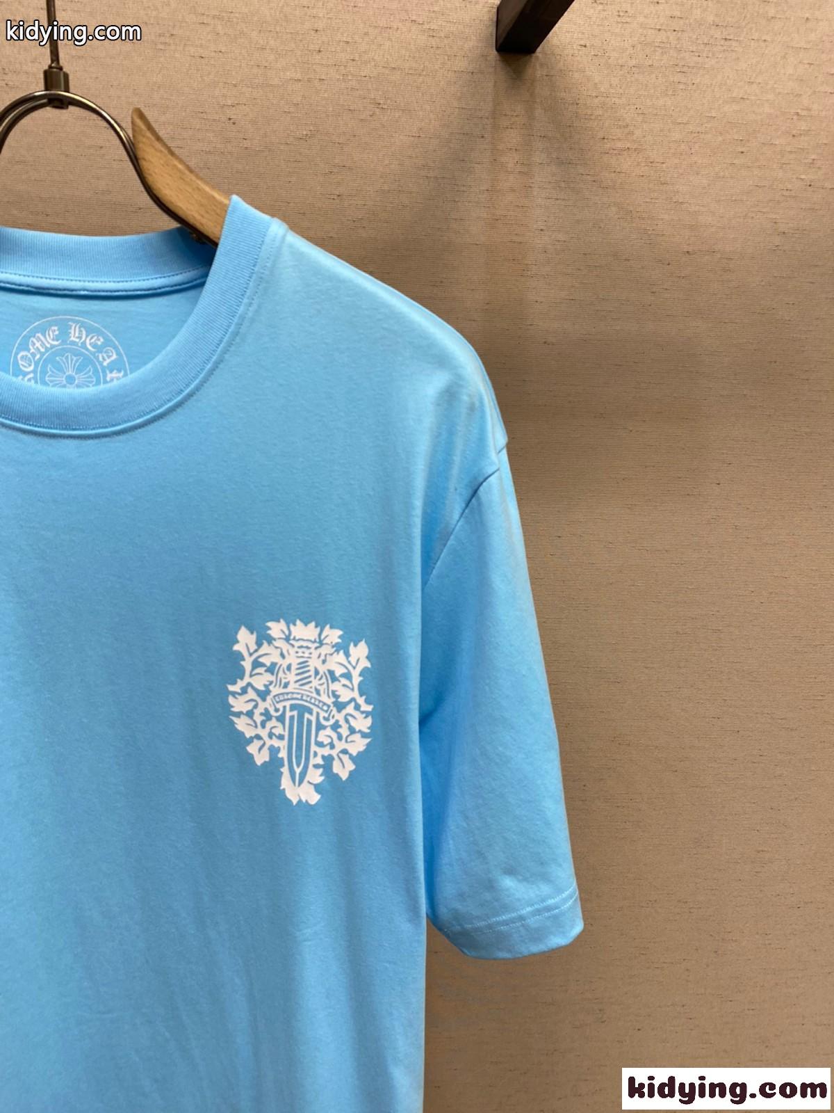 カジュアル プリント クロムハーツ Tシャツ 偽物 クルーネック 半袖Tシャツ-1