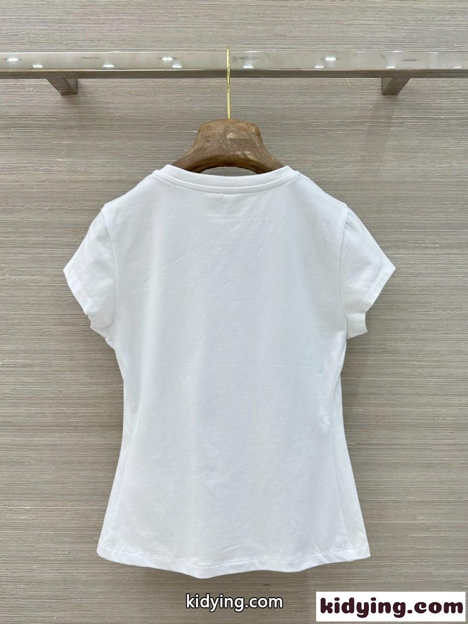 ラインストーンロゴ 半袖Tシャツ アレキサンダーワング Tシャツ コピー ホワイト-5
