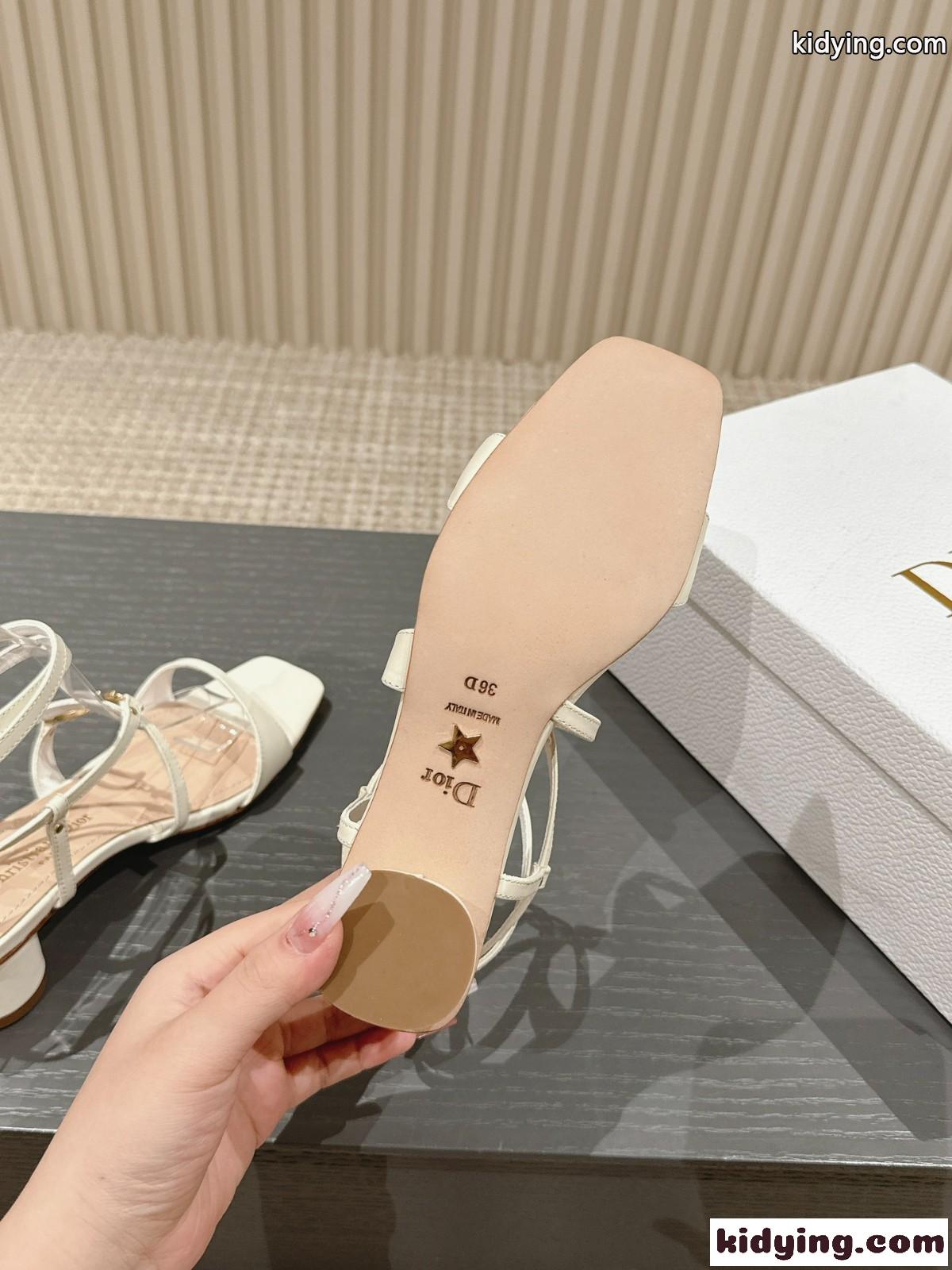 洗練された 4cm Cest Dior ヒールサンダル クリスチャン・ディオール サンダル コピー ホワイト-4