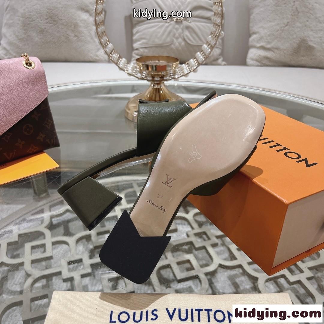 洗練された LV カプリ・ライン ミュール ルイヴィトン サンダル スーパーコピー グリーン-4