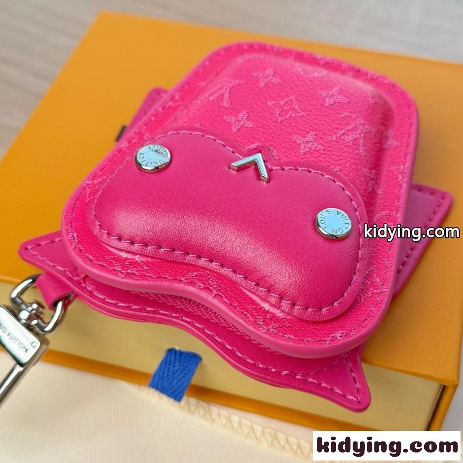 ルイ・ヴィトン キーホルダー 偽物 バッグチャーム・LV オウル ローズピンク-0