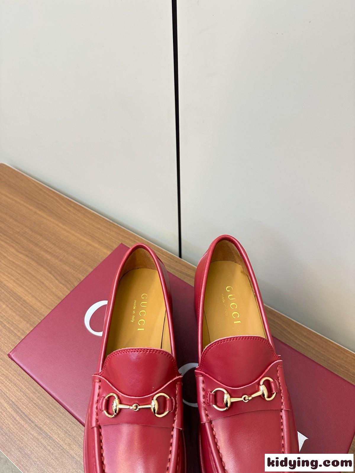 GUCCI ホースビット ウィメンズ プラットフォーム ローファー グッチ スーパーコピー レッド-4