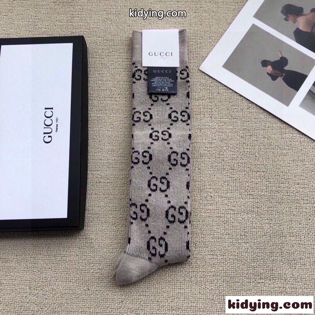 大人気 グッチ ソックス コピー GGジャガード ハイソックス ロングソックス-1