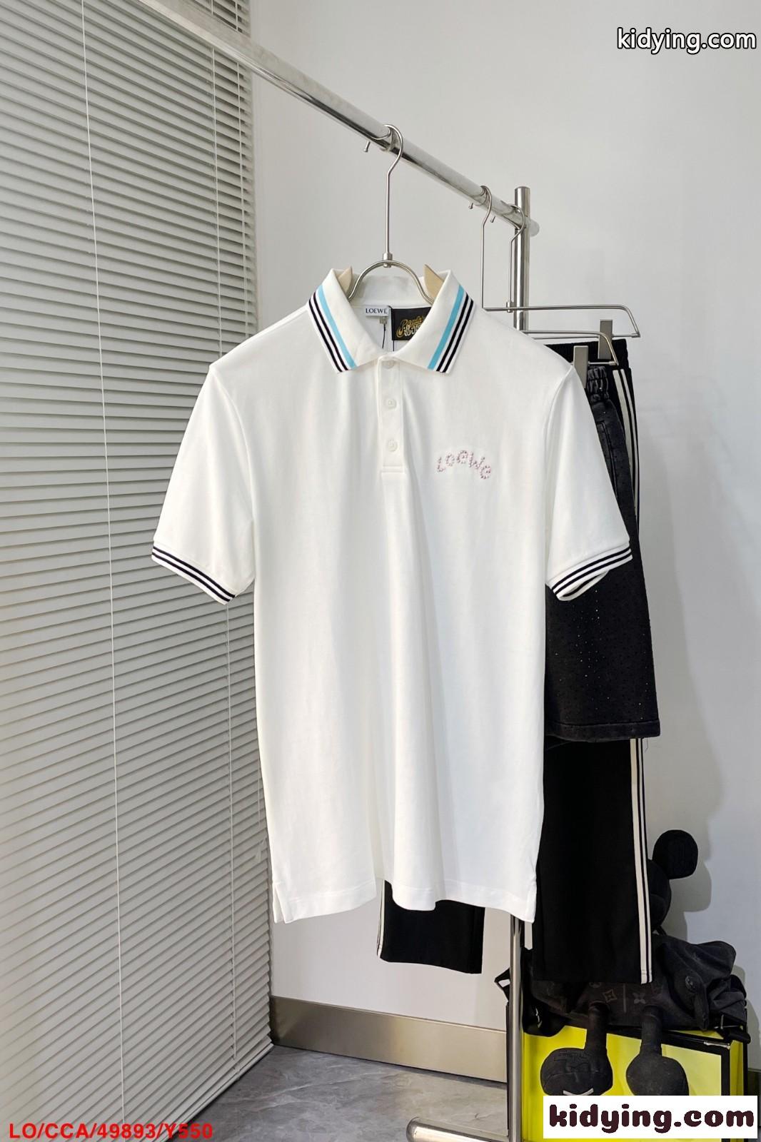 定番 人気 おしゃれ コットンピケ 半袖 ポロシャツ ロエベ Tシャツ コピー メンズ-2