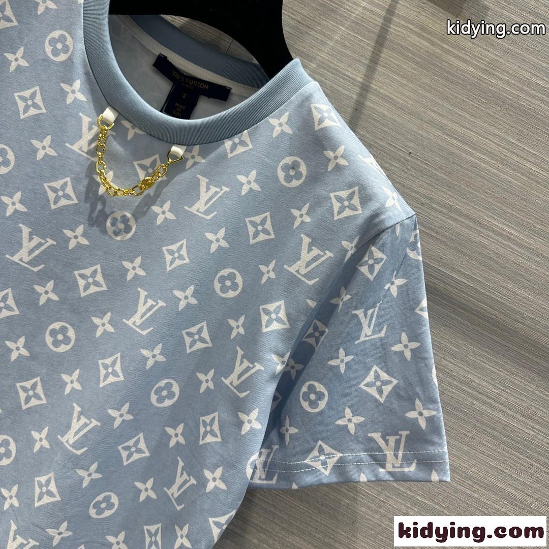 ストライプアクセントモノグラムTシャツ ルイ・ヴィトン Tシャツ コピー 半袖-0