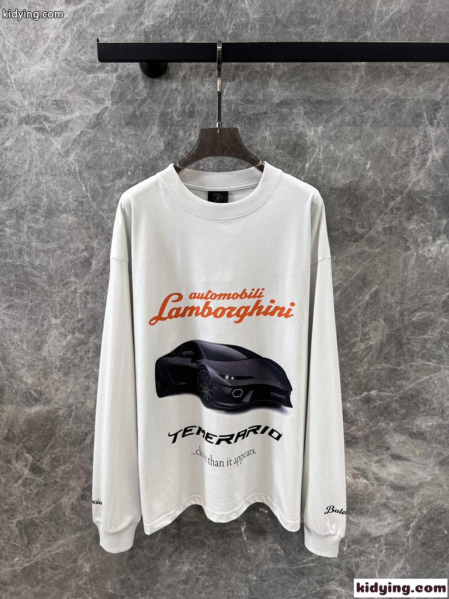 カジュアル プリント コットン 長袖Tシャツ バレンシアガ Tシャツ 偽物 ユニセックス-2